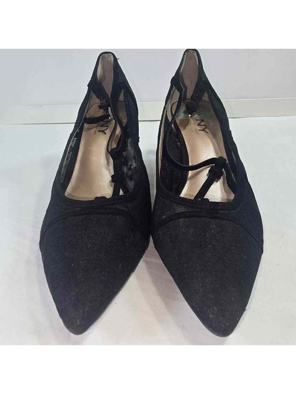 DKNY Black Pointed-Toe Strappy Heels